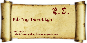 Mány Dorottya névjegykártya